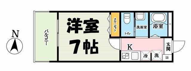 サンフレッシュ吉川(1K/2階)の間取り写真