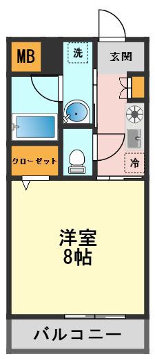 レガート東小岩(1K/4階)の間取り写真