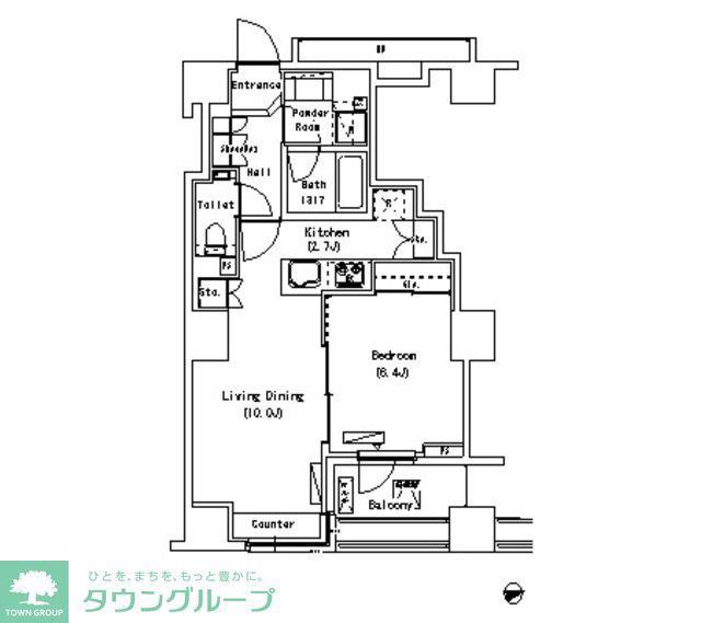 パークアクシス代官山(1LDK/5階)の間取り写真