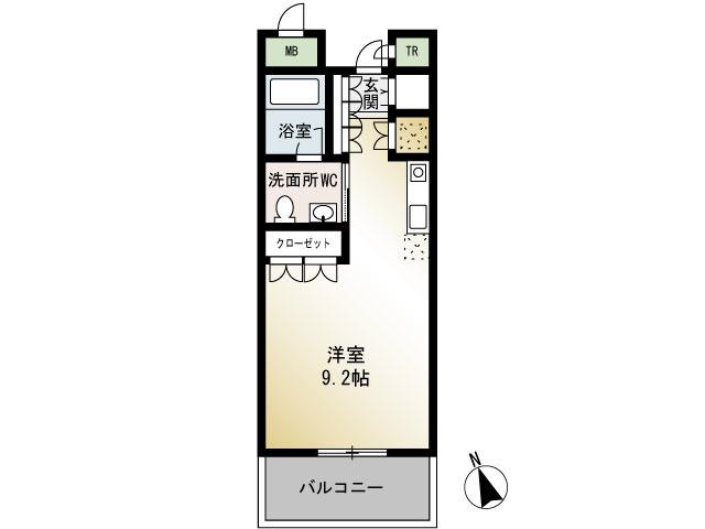 ショアーズ鵠沼フラット(ワンルーム/1階)の間取り写真