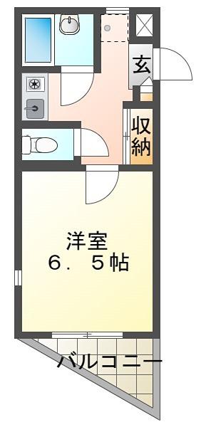 ボナール橋本(1K/2階)の間取り写真