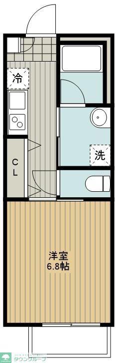 SANFLOWER川口(1K/2階)の間取り写真