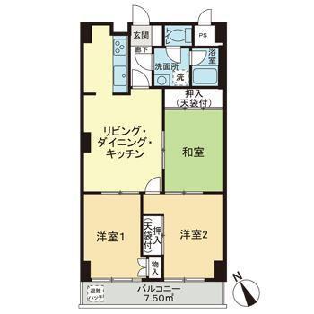 ジュネシオン竜泉(3LDK/5階)の間取り写真