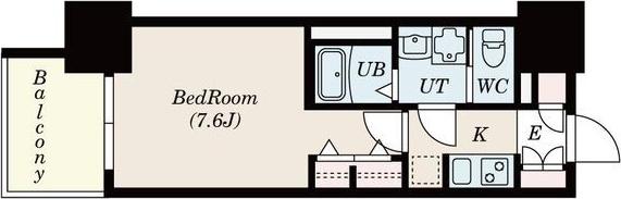 S-RESIDENCE堀田(1K/6階)の間取り写真