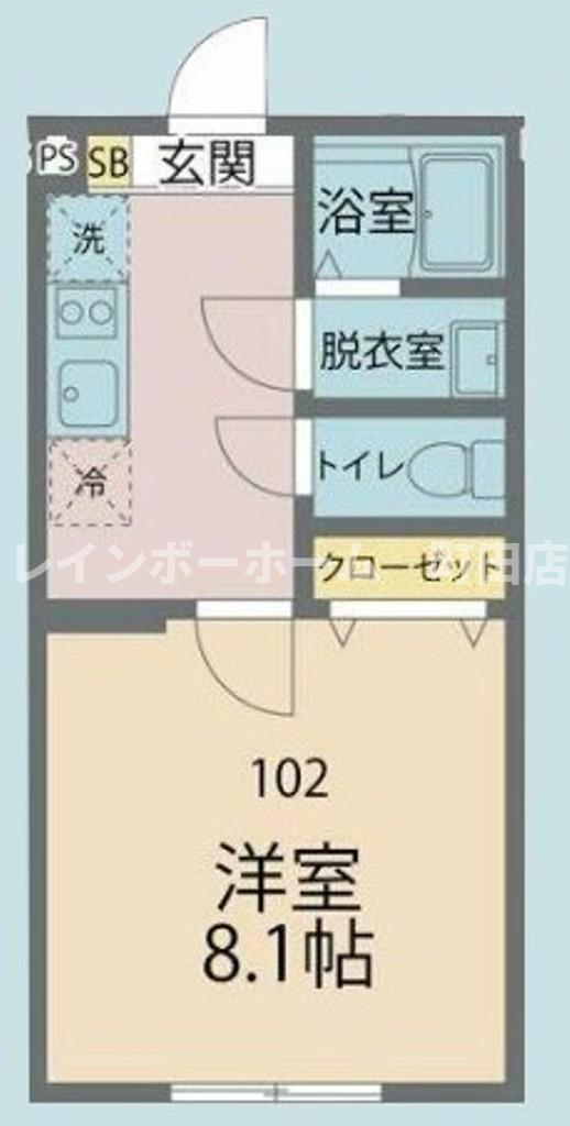 カインドネス座間(1K/1階)の間取り写真