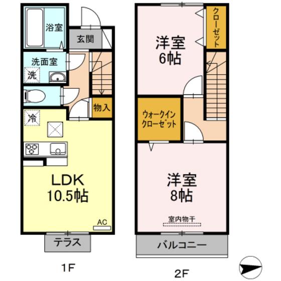 メゾン ド シャルム(2LDK/1階)の間取り写真