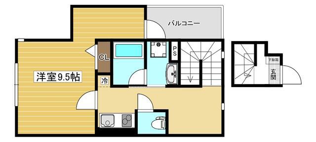 O2レジデンス青井(1K/3階)の間取り写真