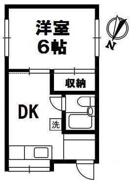 ひかりはいつ(1DK/1階)の間取り写真