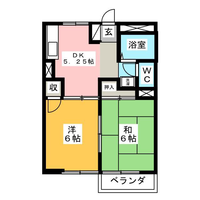 ファミール白岡(2DK/3階)の間取り写真