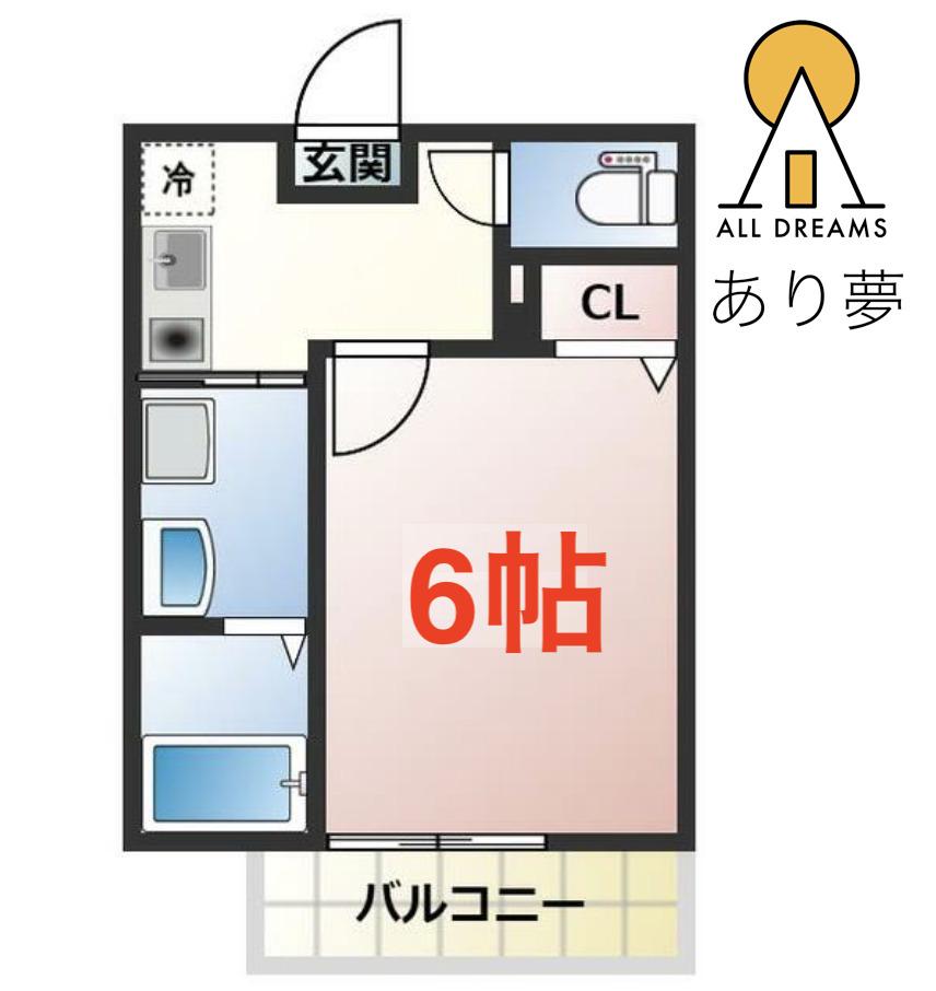 メルディア黄金町(1K/1階)の間取り写真