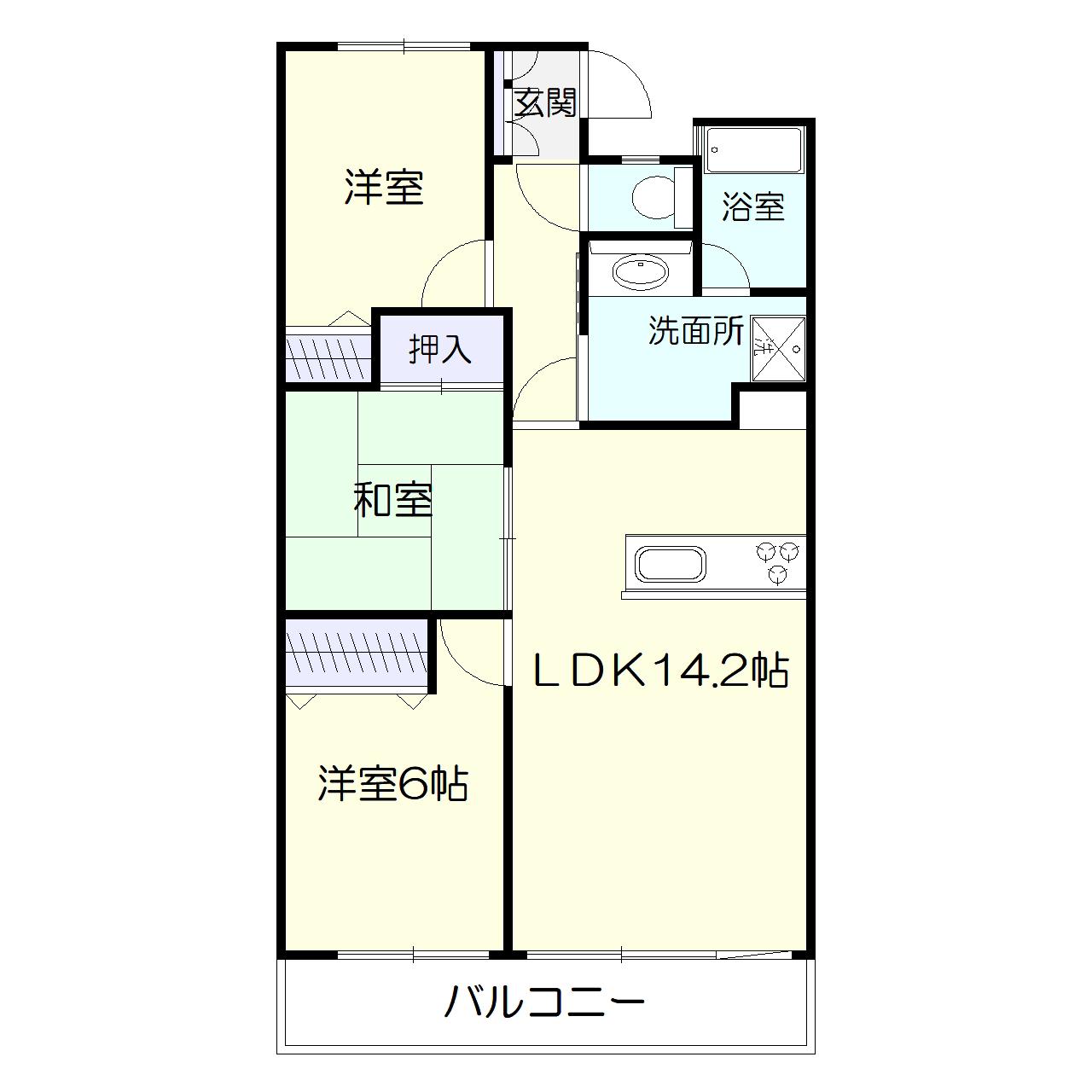 エイルマンション谷山中央(3LDK/15階)の間取り写真
