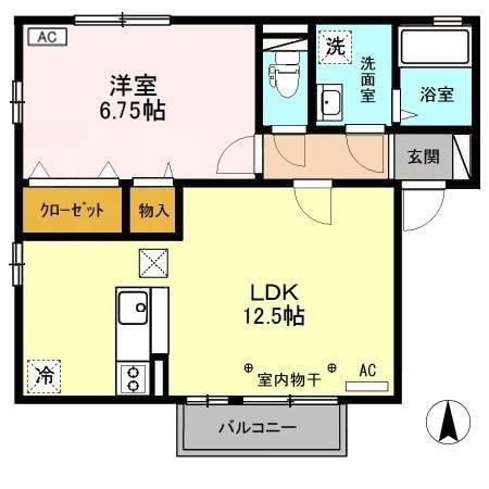 フォーシーズン G(1LDK/1階)の間取り写真