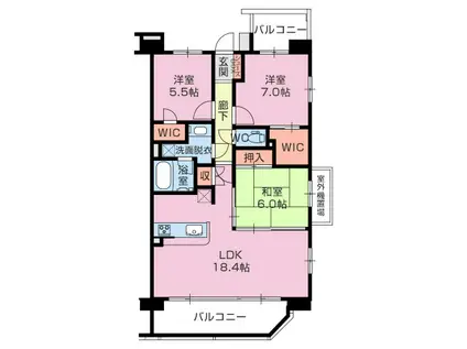 モナーク沼津(3LDK/7階)の間取り写真