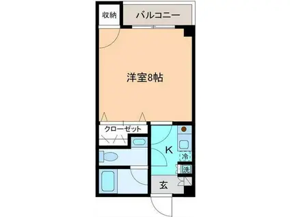 メアリヒト扇が丘(1K/2階)の間取り写真