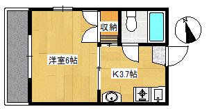 サンシャイン五日市(1K/1階)の間取り写真