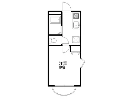 ラ プルセーラ(1K/1階)の間取り写真