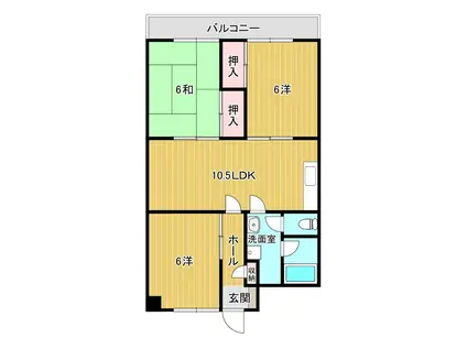 ニュー山の田ハイツ(3LDK/3階)の間取り写真
