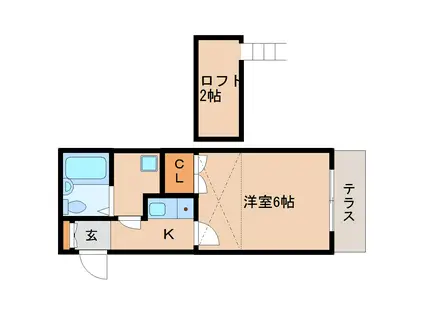 グランパレス西大寺(1K/1階)の間取り写真