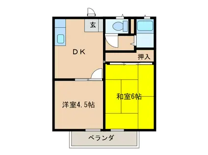 はぴねすハウス(2DK/1階)の間取り写真