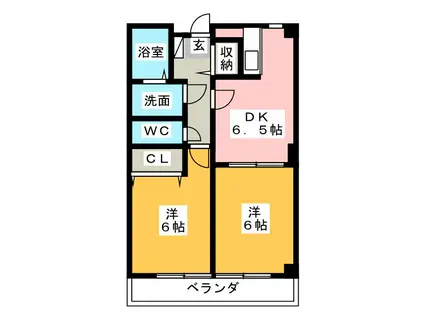 K&S 2002(2DK/2階)の間取り写真