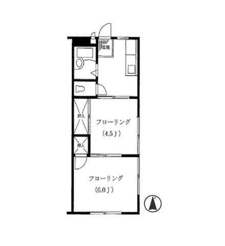 ハイツドリームA(2K/2階)の間取り写真