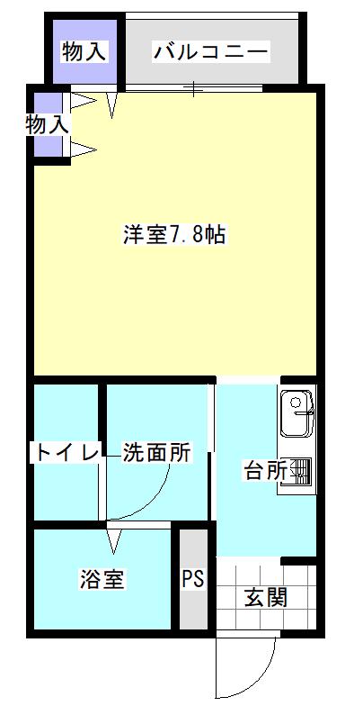 ディマンド東原(ワンルーム/3階)の間取り写真