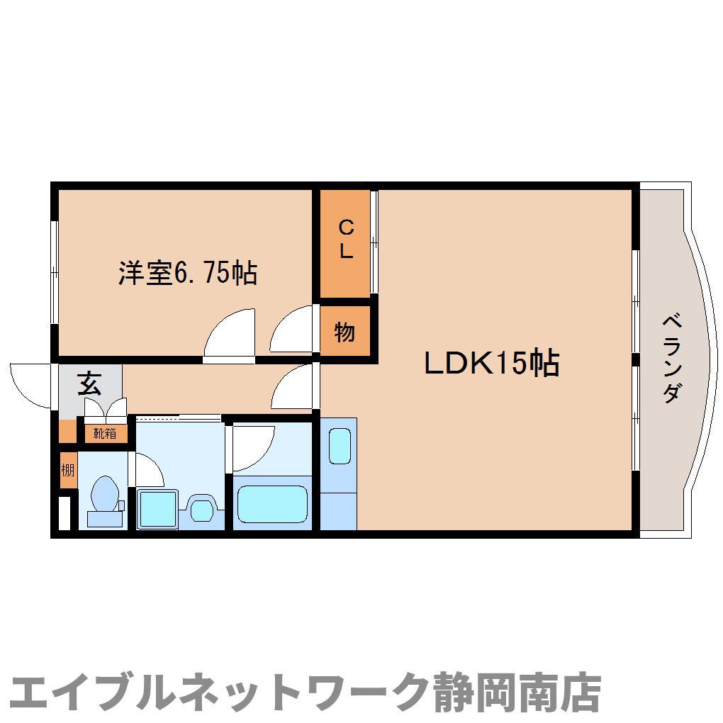 ルミエールU(1LDK/1階)の間取り写真