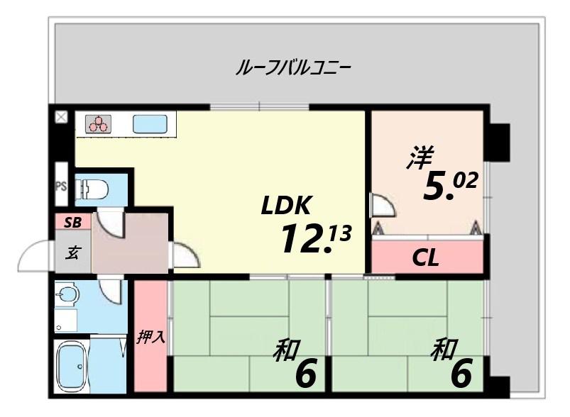メゾンセルベイル(3LDK/7階)の間取り写真