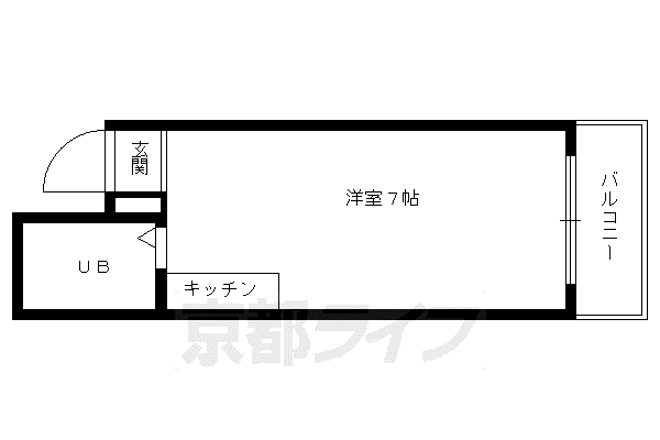 K-ウエスト(1K/5階)の間取り写真