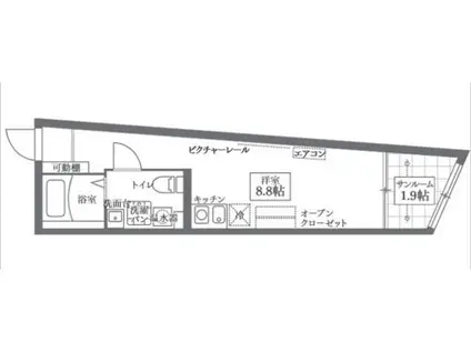 COCOCUBE KITA-SENJUII(ワンルーム/2階)の間取り写真