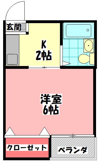 戎マンション(1K/3階)の間取り写真