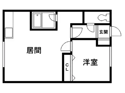 ローズ館(1DK/2階)の間取り写真