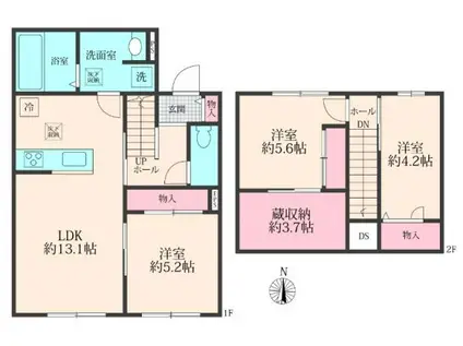 KAMULA 南(3LDK/1階)の間取り写真