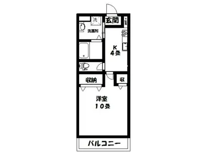 ラ・モールTKS(1K/3階)の間取り写真