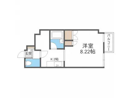 ヴィラタンネ(1K/2階)の間取り写真