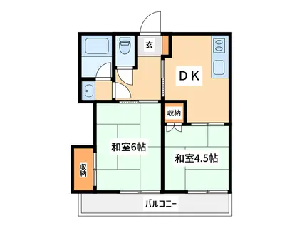 塚本マンション(2DK/2階)の間取り写真