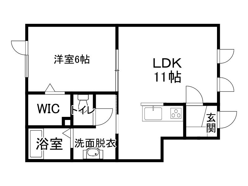 レジデンス アイ Ⅱ(1DK/2階)の間取り写真