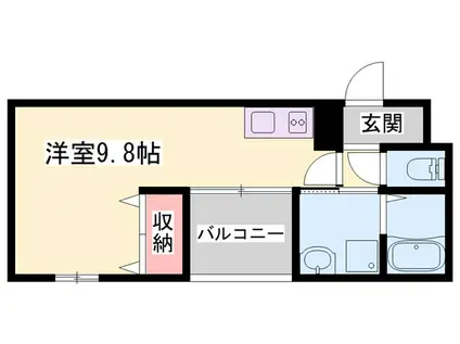 K-TSUCHIYAMA(ワンルーム/1階)の間取り写真