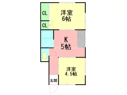 加藤アパート(2K/2階)の間取り写真