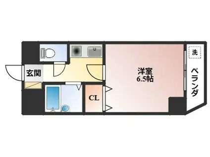 ファミーユ松本(1K/2階)の間取り写真