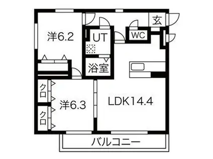 プリマヴェーラ(2LDK/3階)の間取り写真