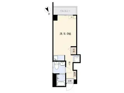 ヴィラ鶴見町14(ワンルーム/2階)の間取り写真