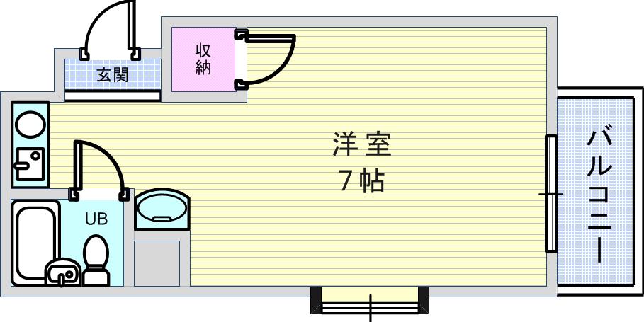 カルム西緑丘(ワンルーム/4階)の間取り写真