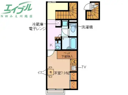 メゾン・テル・フロンタール(1K/2階)の間取り写真