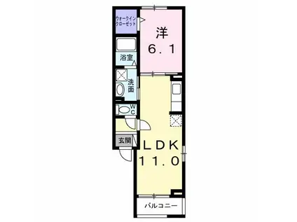 フェリシダ(1LDK/2階)の間取り写真