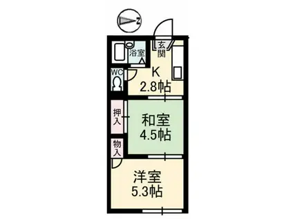 ヴィラファボーレ(2K/1階)の間取り写真