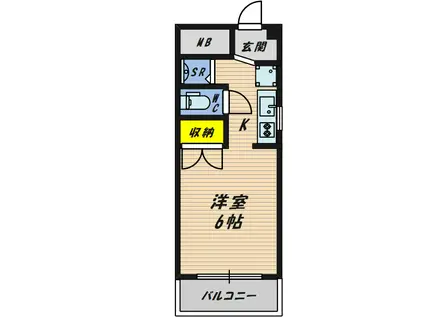 サンスカイ(1K/2階)の間取り写真