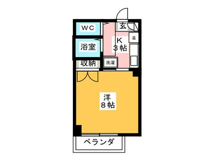 コーポラス山田(1K/4階)の間取り写真