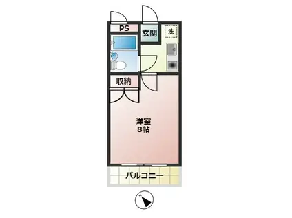 Gガーデンマンション(1K/4階)の間取り写真