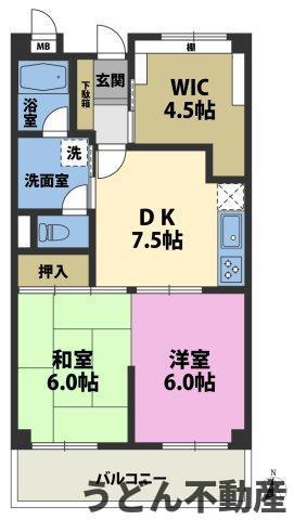 ノースポイントハイツ(3DK/6階)の間取り写真